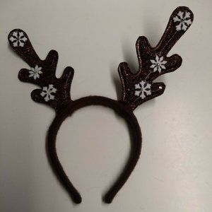 🌷‼️5/$20 New Holiday Antler Headbands brown and white Snowflakes